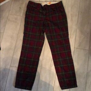 Anthro corduroy plaid pants size 29